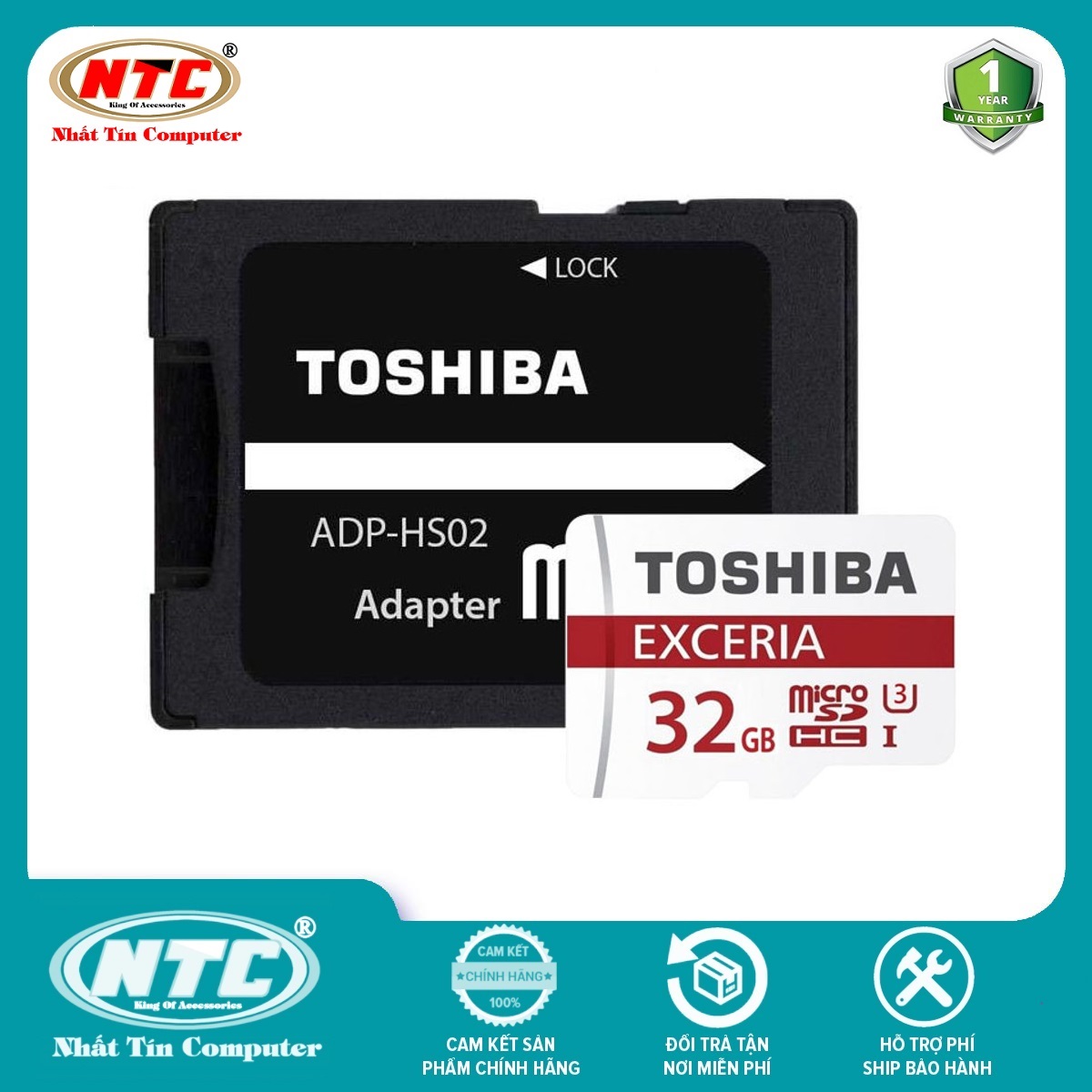 Thẻ nhớ MicroSDHC Toshiba Exceria M302 32GB U3 4K 90MB/s - kèm Adapter (Đỏ) - Nhất Tín Computer