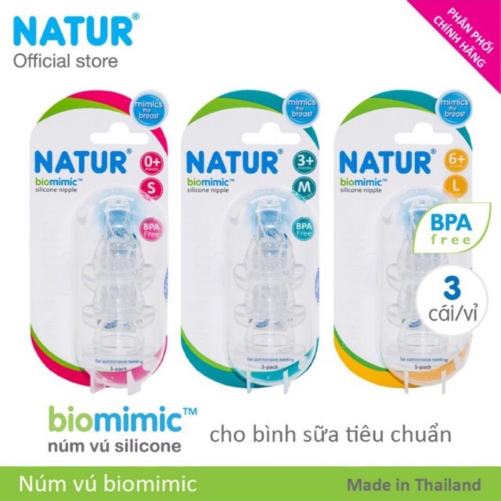 Núm Vú Silicon Natur Biomimic Size S/ M/ L - (Núm Nhiều Tia)( Giá 1 Núm)