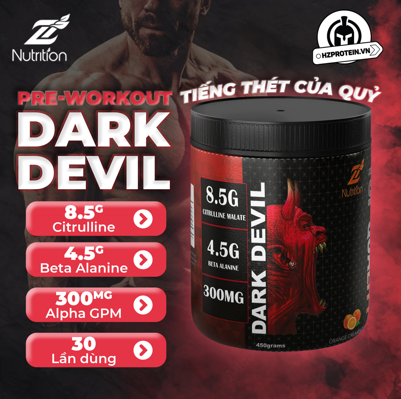 [HCM] PREWORKOUT DARK DEVIL TĂNG SỨC MẠNH TẬP LUYỆN , TẬP TRUNG , TỈNH TÁO (30 LẦN DÙNG)