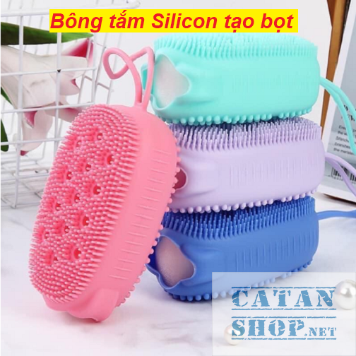 [HCM]BÔNG TẮM SILICON TẠO BỌT HÌNH CHUỘT CUTE  BÔNG TẮM  2 MẶT SILICONE (màu ngẫu nhiên)