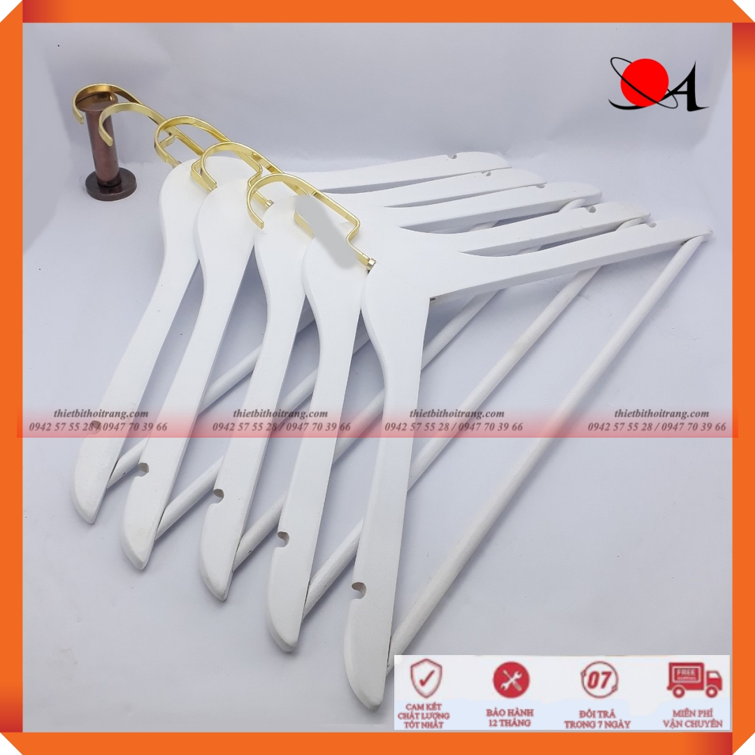 Bộ 5 Móc Gỗ Tam Giác Luxury(Đen+Trắng)