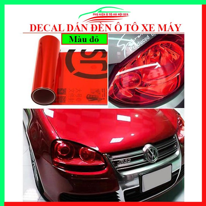 Phim decal dán chóa đèn ô tô, xe máy màu đỏ 30x60cm, film dán chống xước, tạo màu trang trí xe cực đẹp