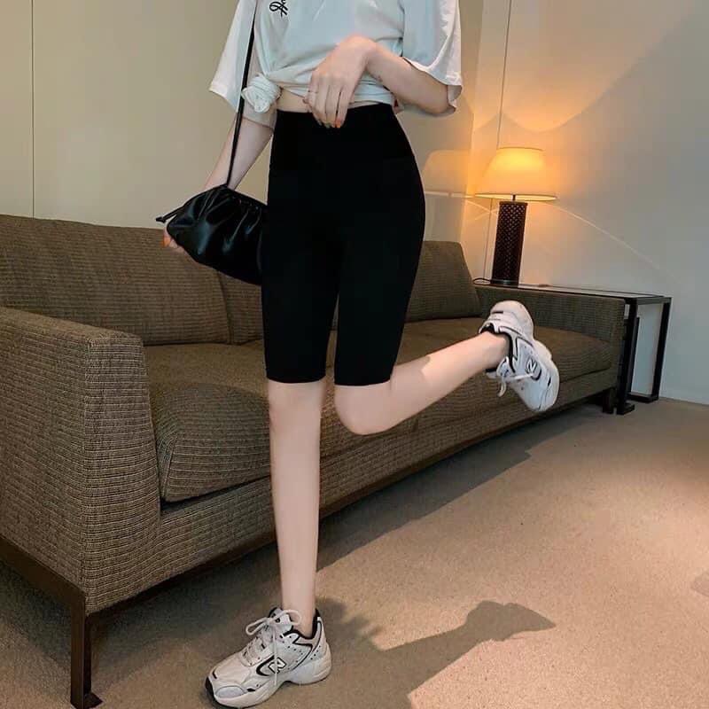 Quần legging đùi vải co giãn 4c mặc siêu thích