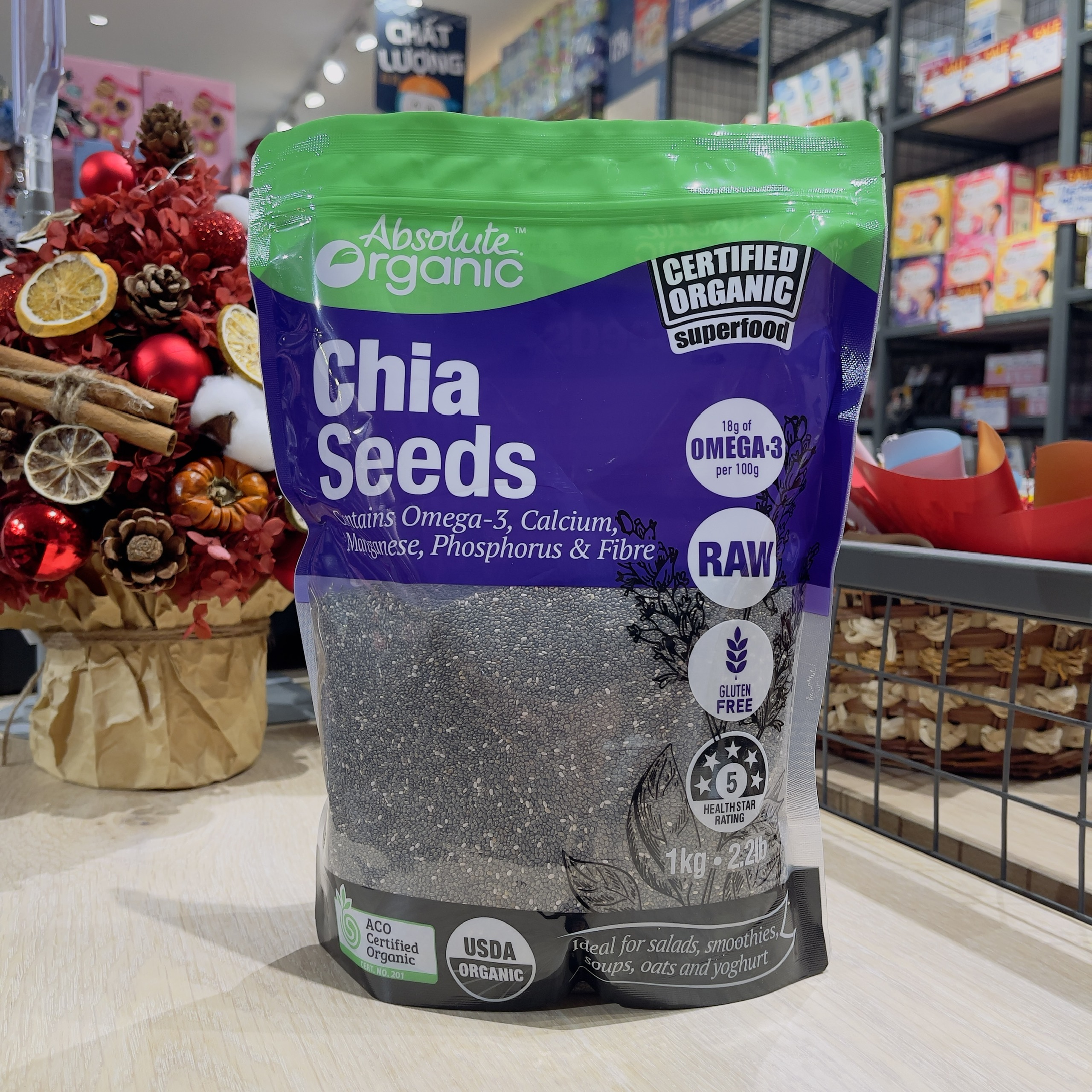 Hạt chia hữu cơ Absolute chuẩn Organic Úc 1kg