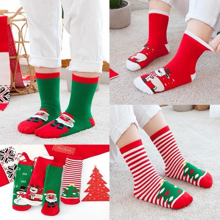 Set 5 đôi tất Noel cực đẹp cho bé trai bé gái