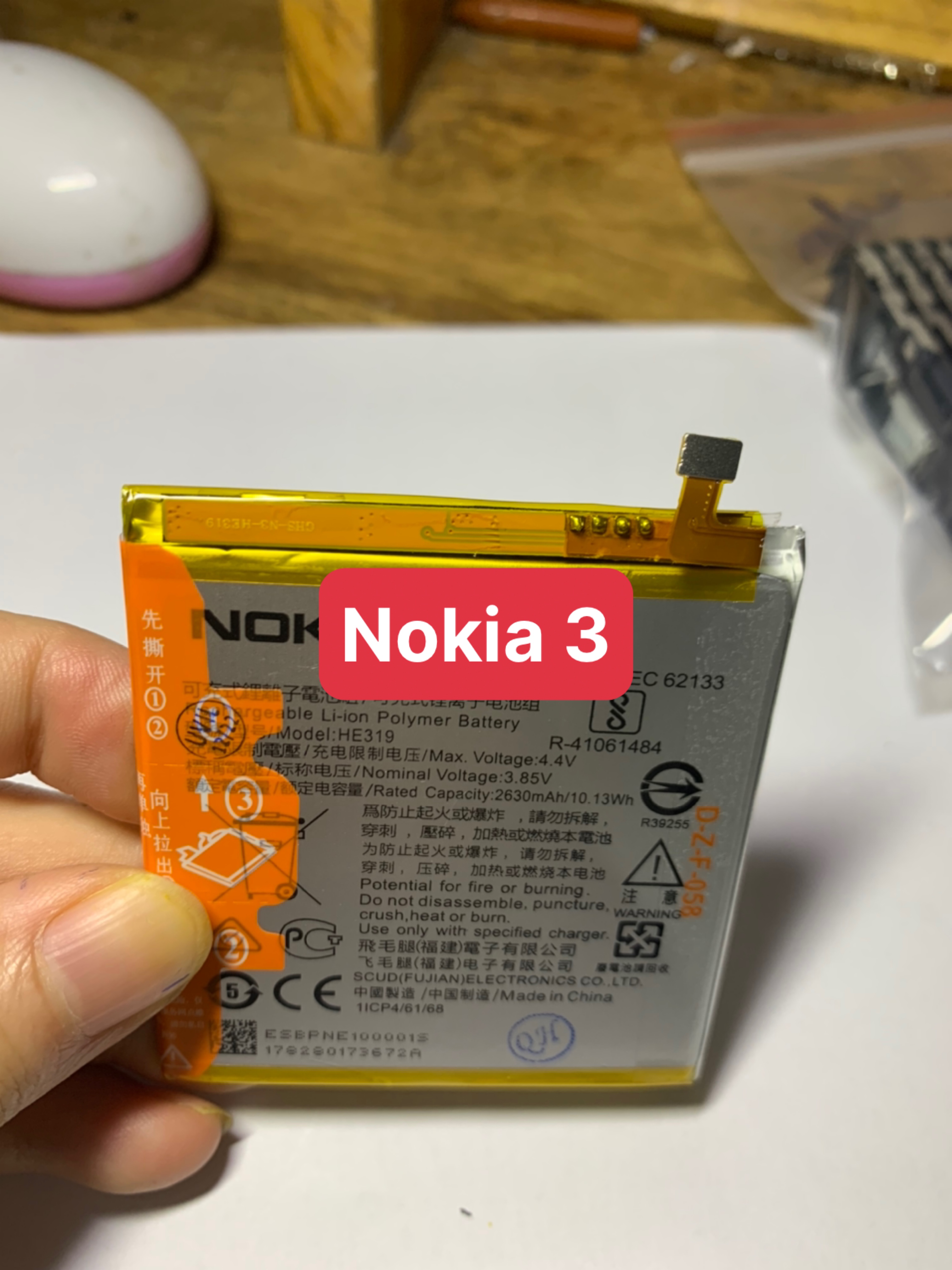 Pin zin mới điện thoại nokia 3/ he 319