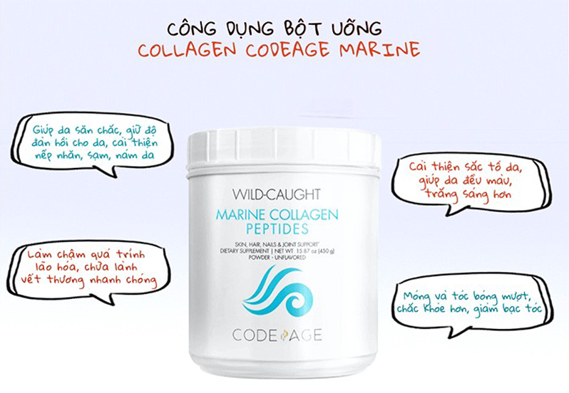Bột collagen giúp trẻ hóa da CodeAge Marine Collagen Peptides 450g - ngochancosmetics