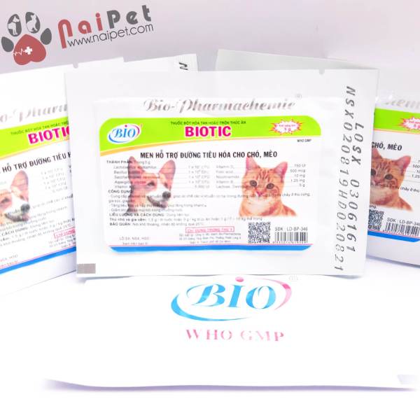 Men Hỗ Trợ Đường Tiêu Hóa Cho Chó Mèo Biotic Bio (Combo 2 Gói 5g)