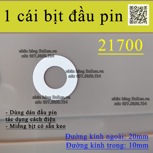 Miếng dán bịt đầu pin 18650-21700-26650-32650