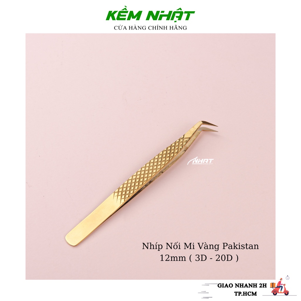 Nhíp Nối Mi Vàng Pakistan Phủ Nhám 12mm ( 3D - 20D )