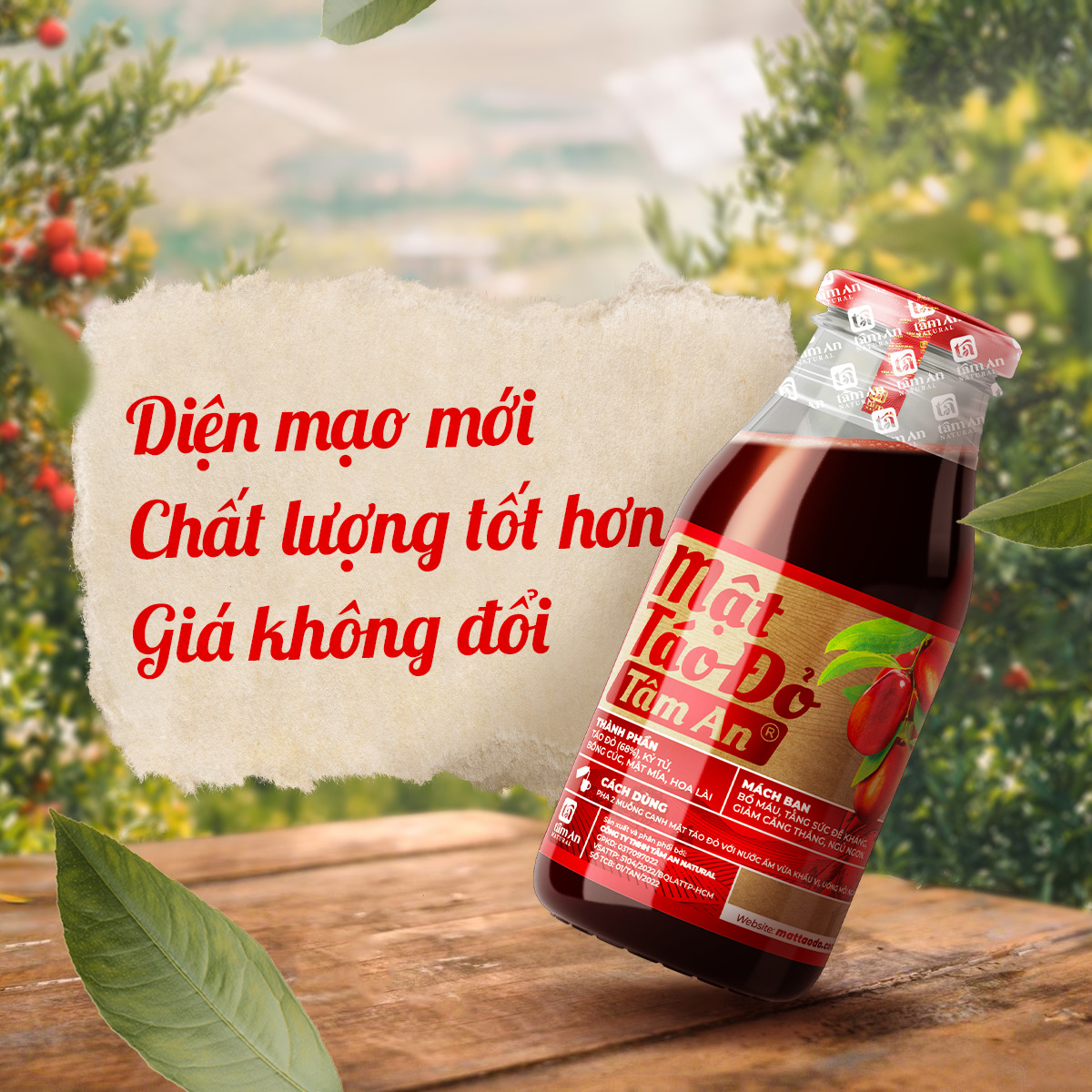 MẬT TÁO ĐỎ TÂM AN - 250ml