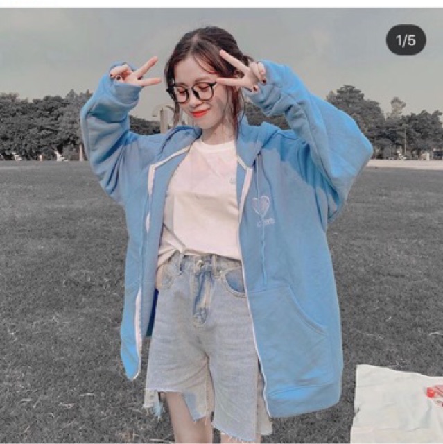 ❤️ÁO KHOÁC HODDIE DA CÁ THÊU HEART👻