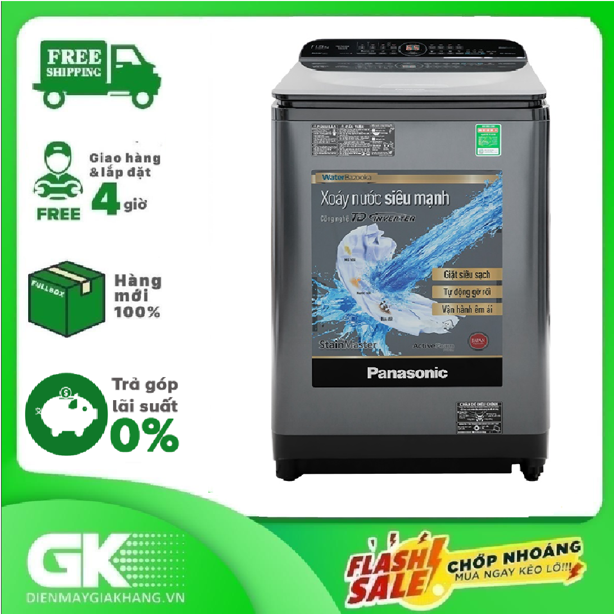 TRẢ GÓP 0% – Máy giặt Panasonic Inverter 11.5 Kg NA-FD11AR1BV