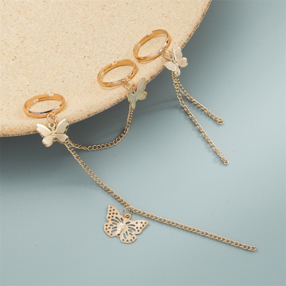 Set nhẫn Bell Mew bướm tua rua phong cách quý phi hoàng cung NHAN74