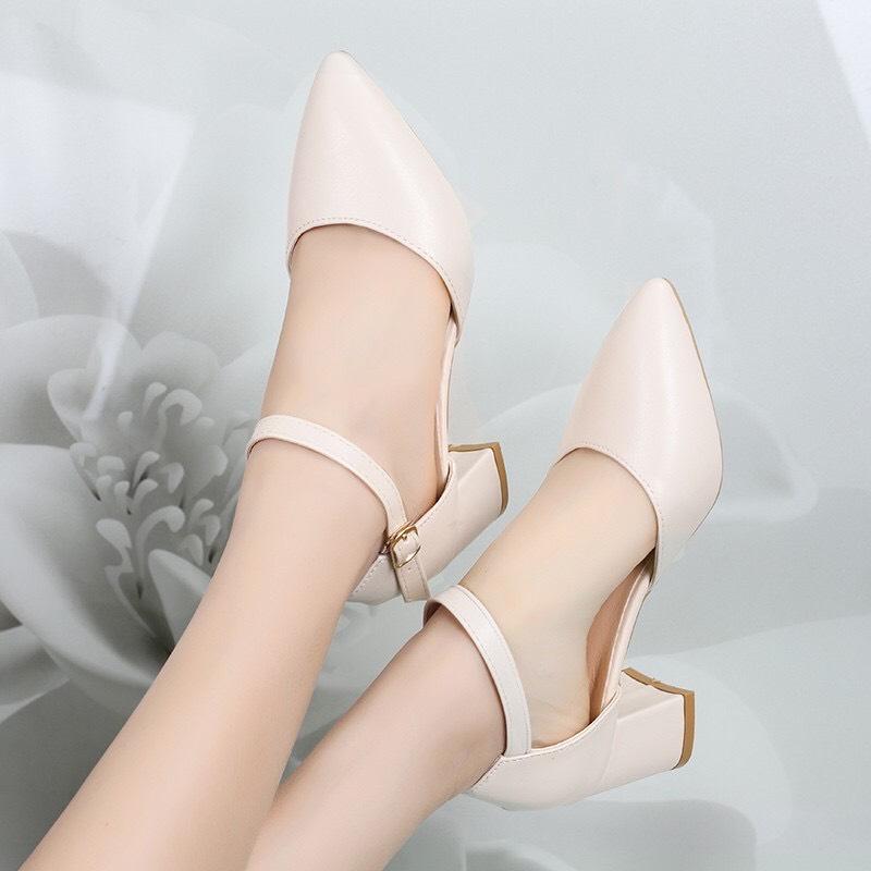 Giày Cao Gót 5p Đế Vuông Bít Gót  MÃ A8