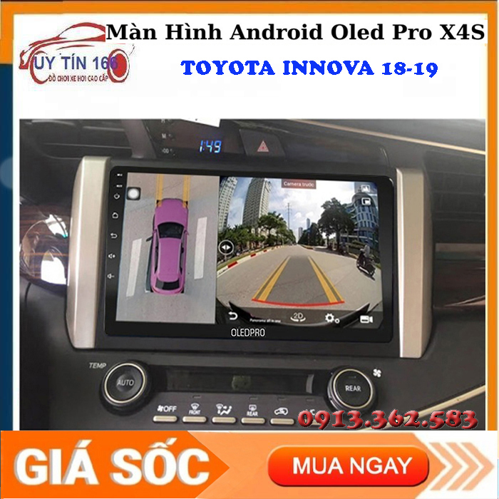 Bộ màn hình oledpro x4s liền camera 360 cho xe toyota innova 2018-2019 - màn hình cam lùi, lắp camera ô tô, công dụng của camera hành trình, trang bị đồ chơi cho xe hơi