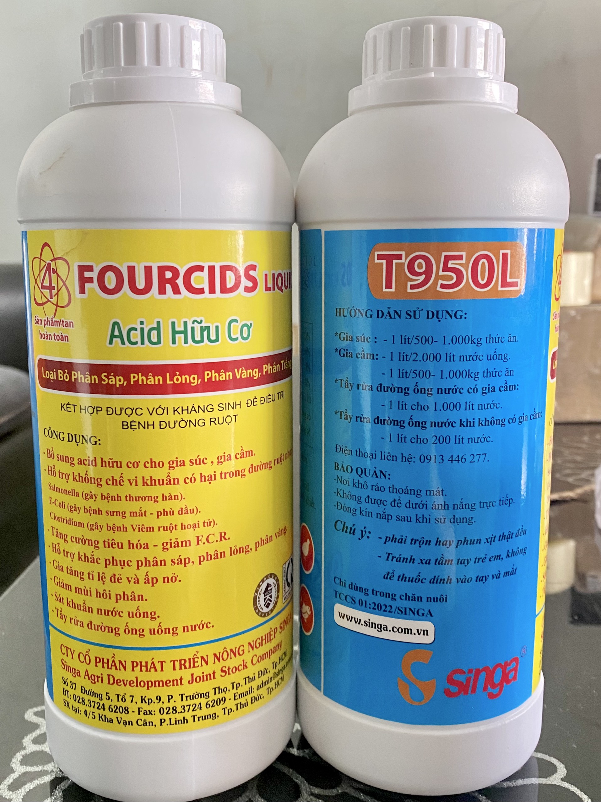 Fourcids Liquid Acid hữu cơ (chai 1 lít) loại bỏ phân sáp, phân lỏng, phân vàng, phân trắng