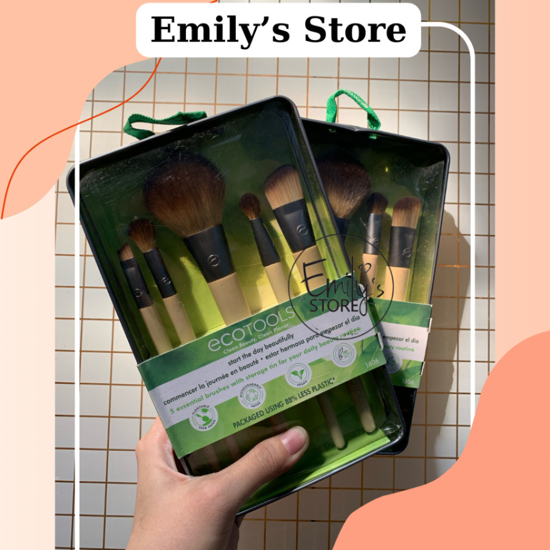 Bộ 5 cọ mặt của Ecotools - Start The Day Beautifully