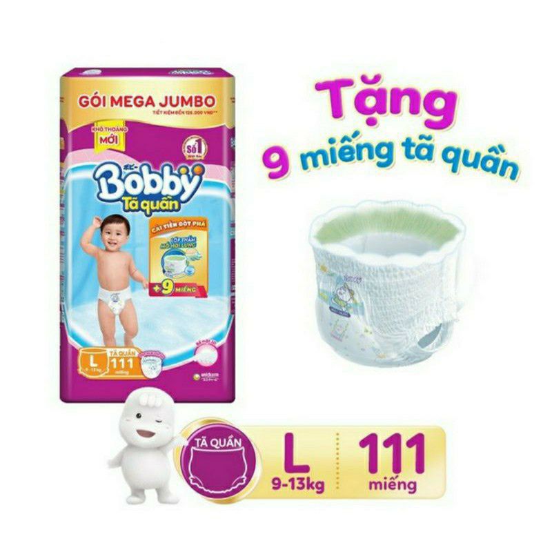 Tã quần Bobby L111 +9 miếng