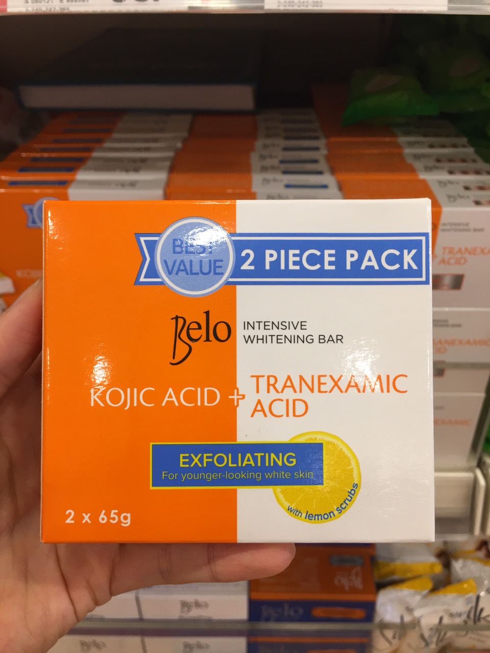 [HOT] Set 2 Soap Xà Phòng BELO Whitening Exfoliating Soap (65grx2)