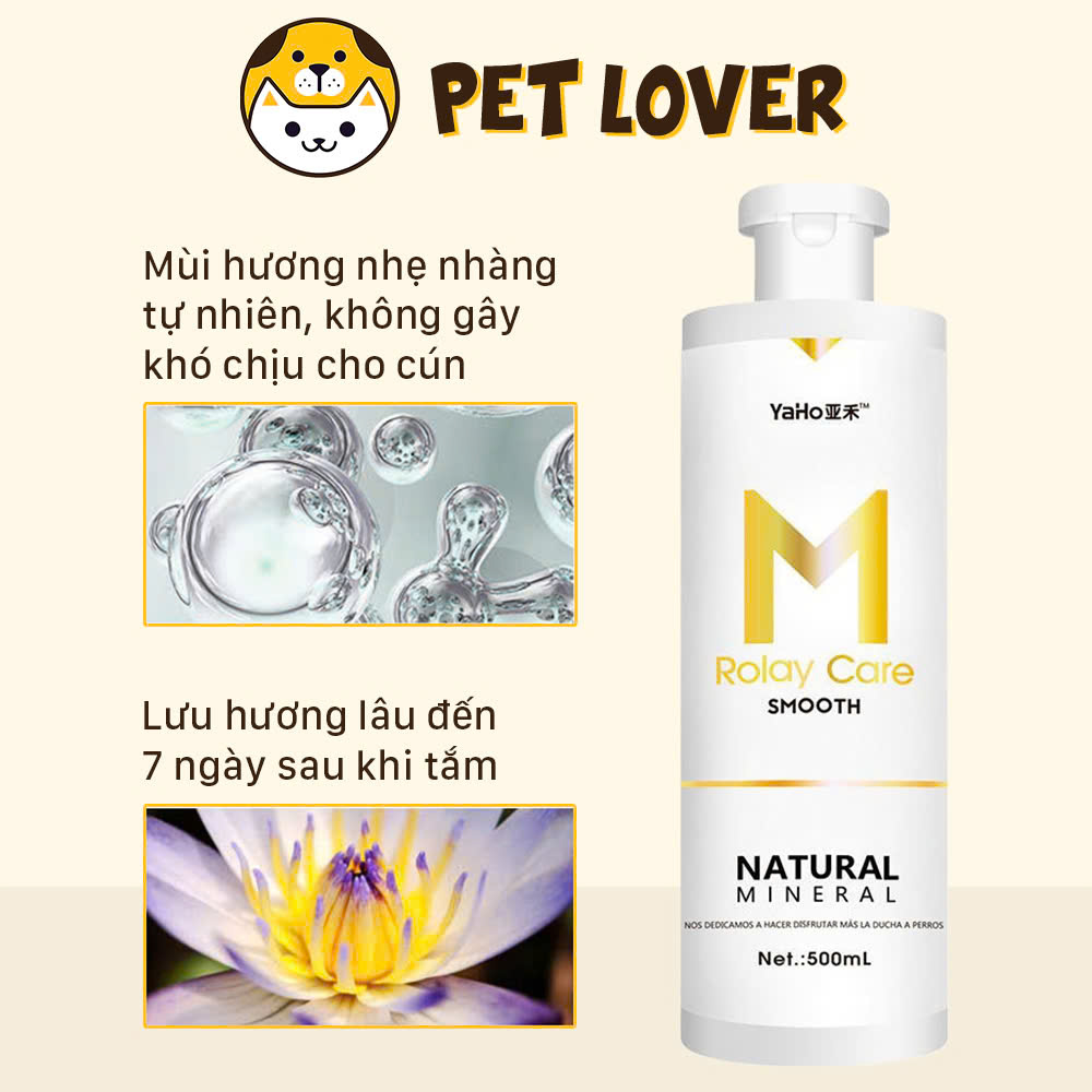 Sữa tắm chó hương nước hoa, sữa tắm cho chó thơm lâu Yaho Rolay Care chai 500ml