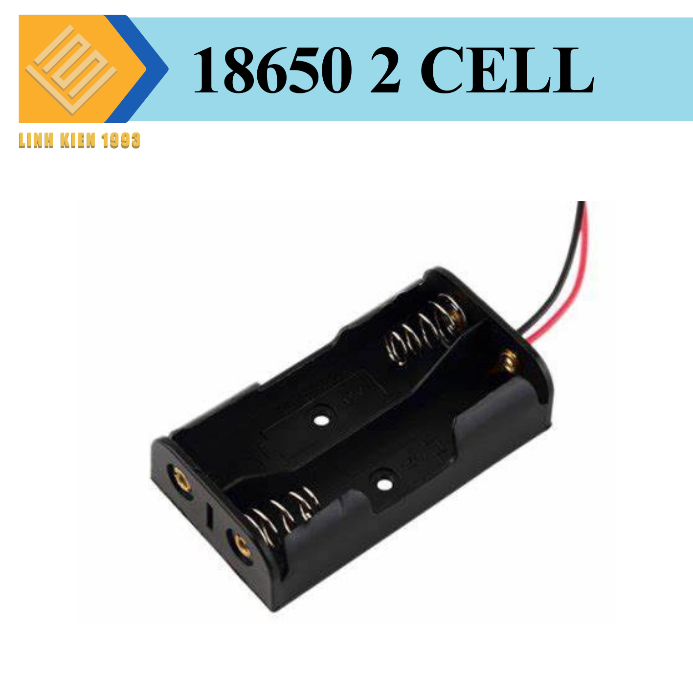 Đế 2 pin 18650 mắt nối tiếp