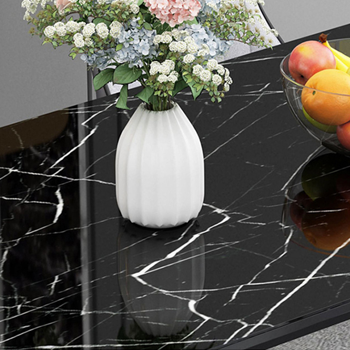 Bàn ăn mặt kính cường lực vân đá ,  bàn ăn mặt kính thông minh sang trọng , Bàn ăn gia đình 4-6 ghế ( bàn ăn chưa gồm ghế)