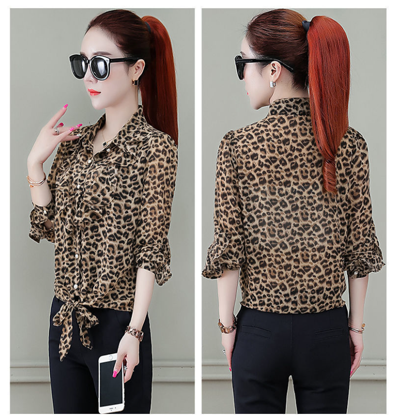 Women's Shirt with Leather Pattern A559