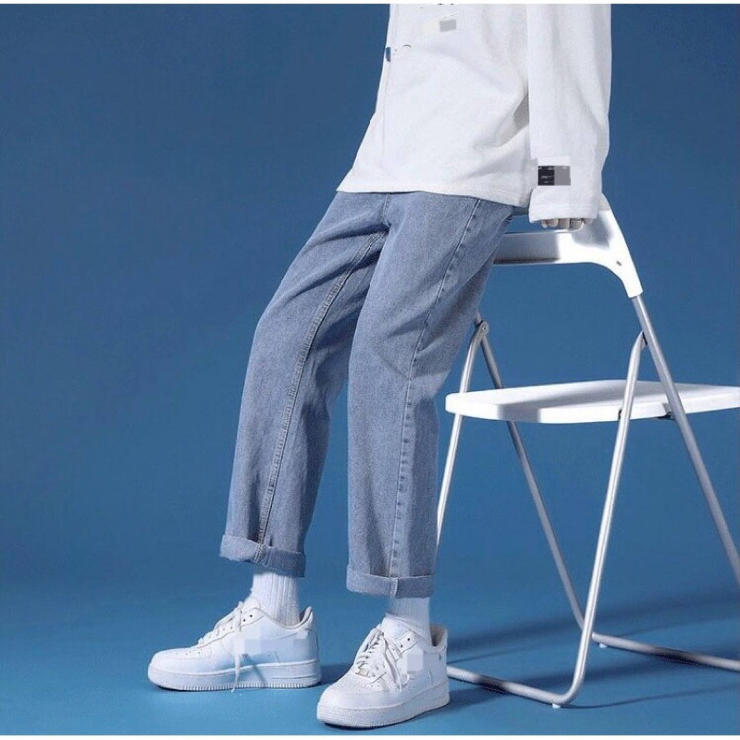 Quần baggy jean nam ống suông đẹp cao cấp - quần jean nam