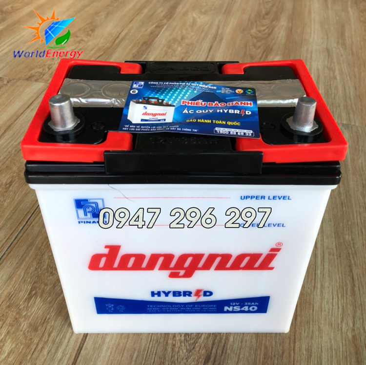 ẮC QUY ĐỒNG NAI NƯỚC 12V-35Ah (NS40) ( bình mới không kèm axit)