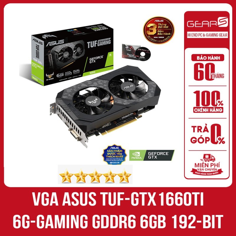 Bảng giá Card Màn Hình VGA ASUS TUF-GTX1660TI-6G-GAMING GDDR6 6GB 192-bit - Hàng Chính Hãng Phong Vũ