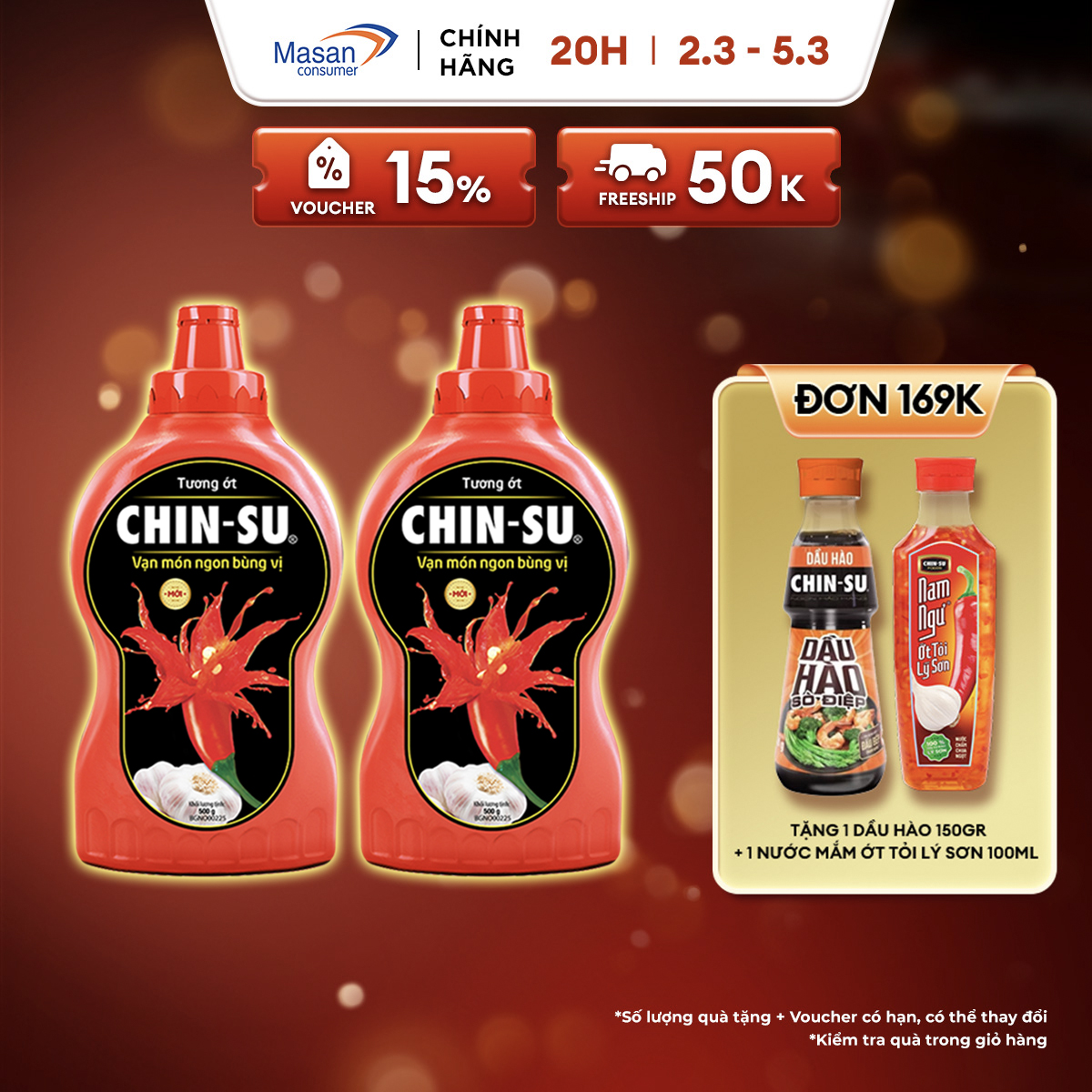 Combo 2 Tương Ớt CHIN-SU 500G (Bao bì có thể thay đổi theo đợt nhập hàng)