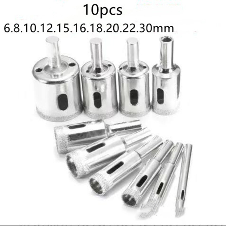 0pcs khoan bit set granit đá granit đá đá kim cương bằng kim cương phủ 6 mm mmm-30mm/6mm-50mm