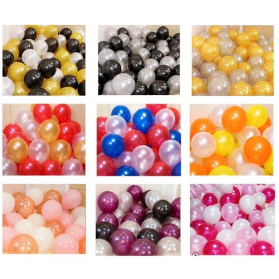 Set bóng bay ánh nhũ bịch 50 bóng size to 25cm trang trí sinh nhật