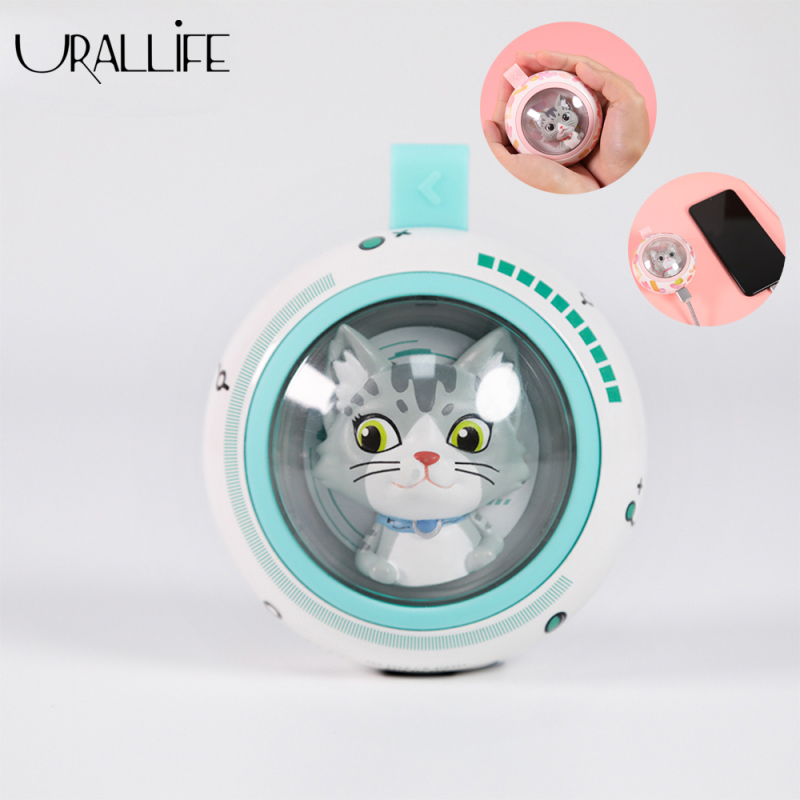 Urallife UFO.CAT Hand Warmer Cute Cat Design Mini Portable High Temperature Resistance Hand Warmer With LED Breathing Lamp USB Rechargeable Travel Home Hand Warmer For Girls