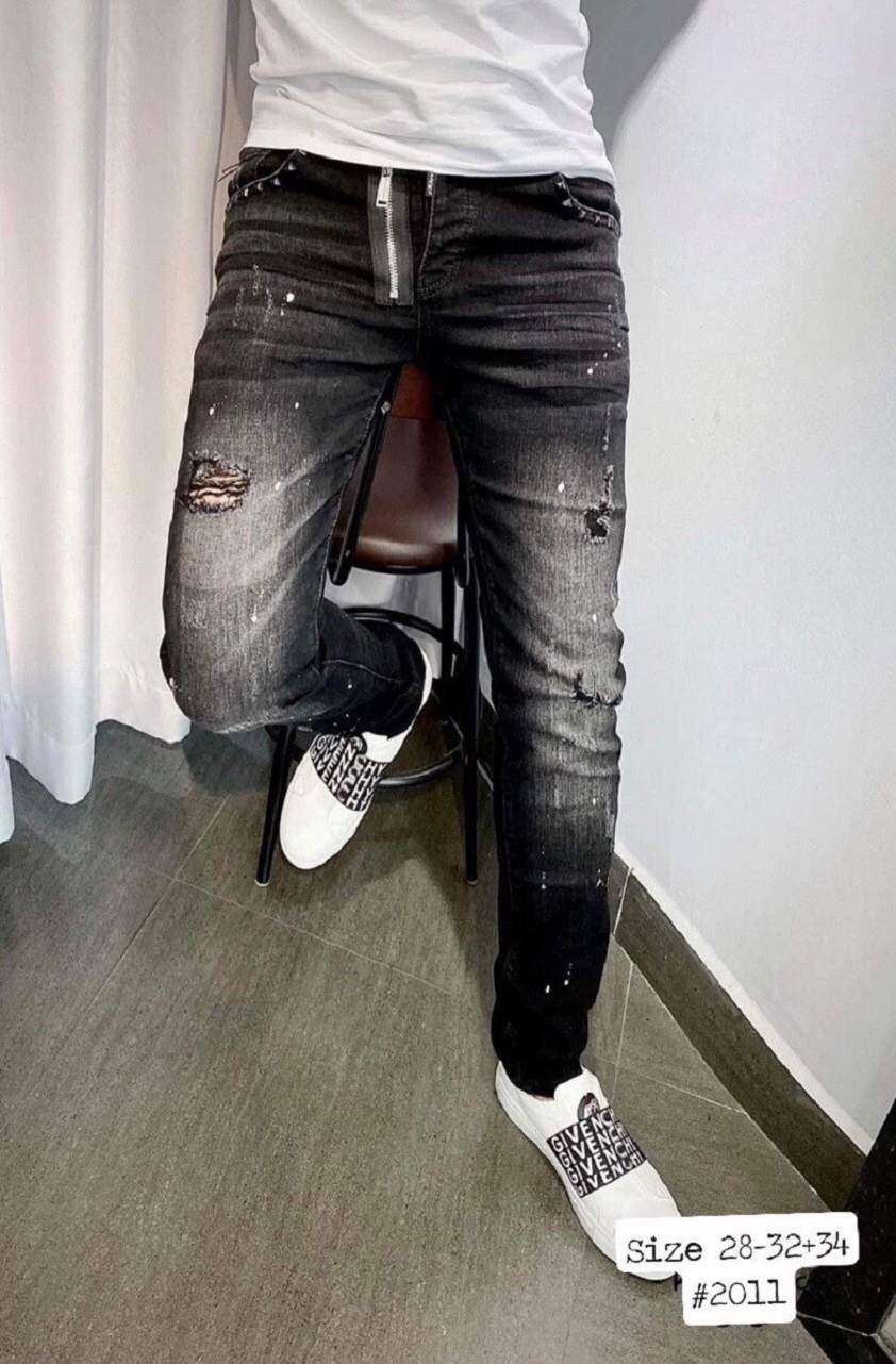 Quần Jean Nam Màu Xám Đen - Form Slimfit - Jean Co Giãn Shop Minh Anh