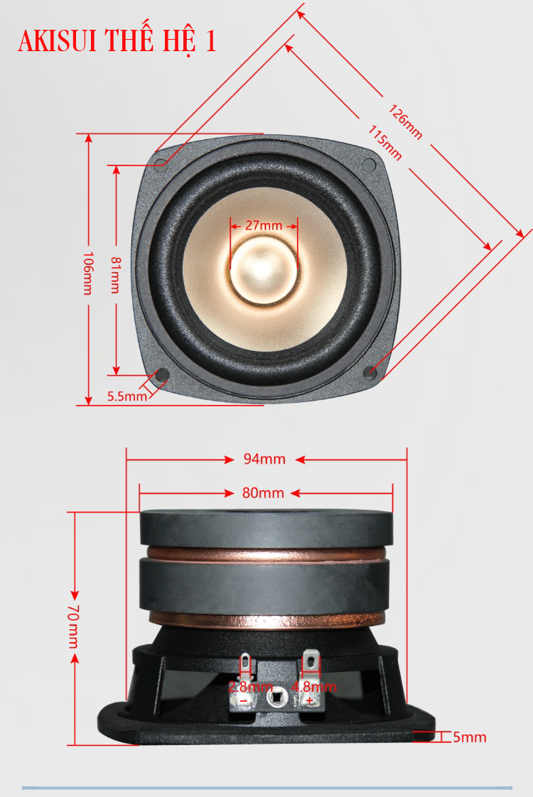 Loa toàn dải Nhật Bản 4 inch AKISUI