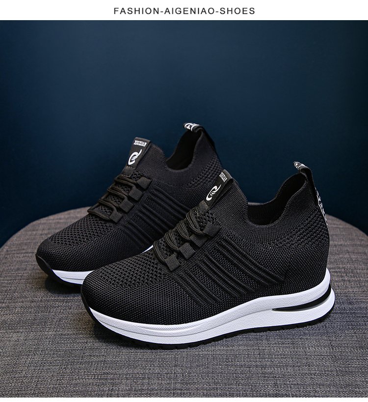 Giày thể thao nữ độn đế 7 phân chất co giãn ôm chân đi êm tăng chiều cao năng động hack dáng đi làm đi chơi, Lisa M48