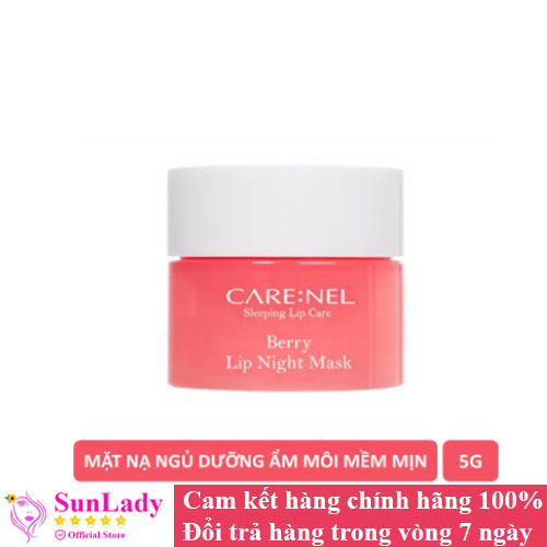 Mặt Nạ Ngủ Môi Dưỡng Ẩm, Căng Bóng Mềm Mịn Hương Dâu Care:nel Berry Lip Night Mask 5g