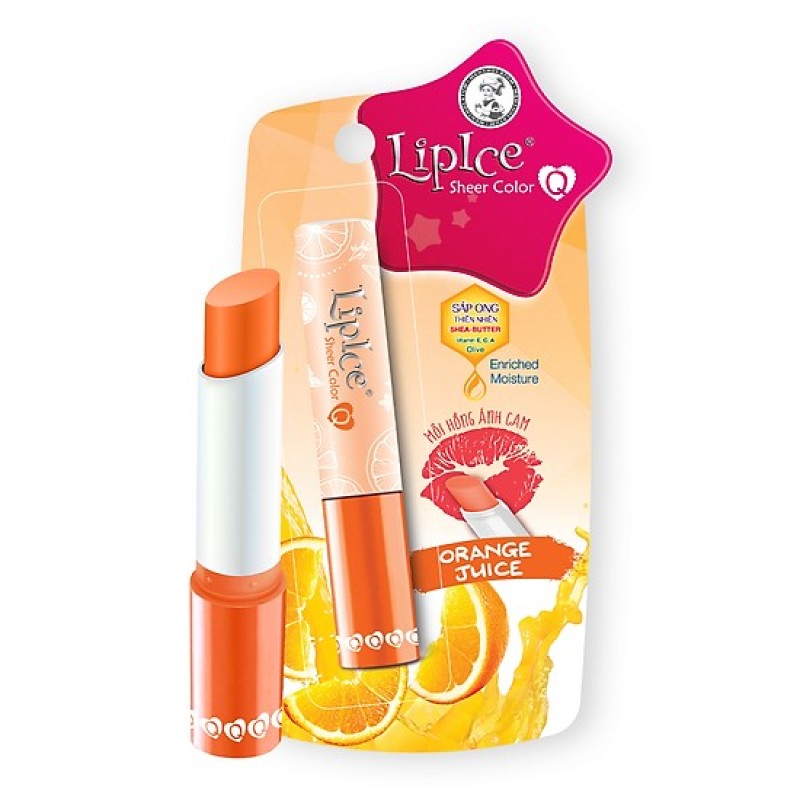Sơn dưỡng Lipice sheer color Q orange JUice 2.4 g ( hồng ánh cam) cao cấp