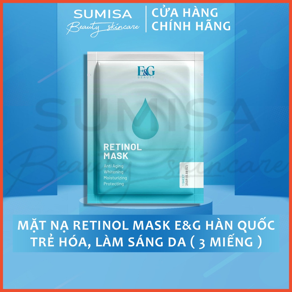 Mặt nạ retinol mask e&g hàn quốc trẻ hóa, làm sáng da- 3 miếng