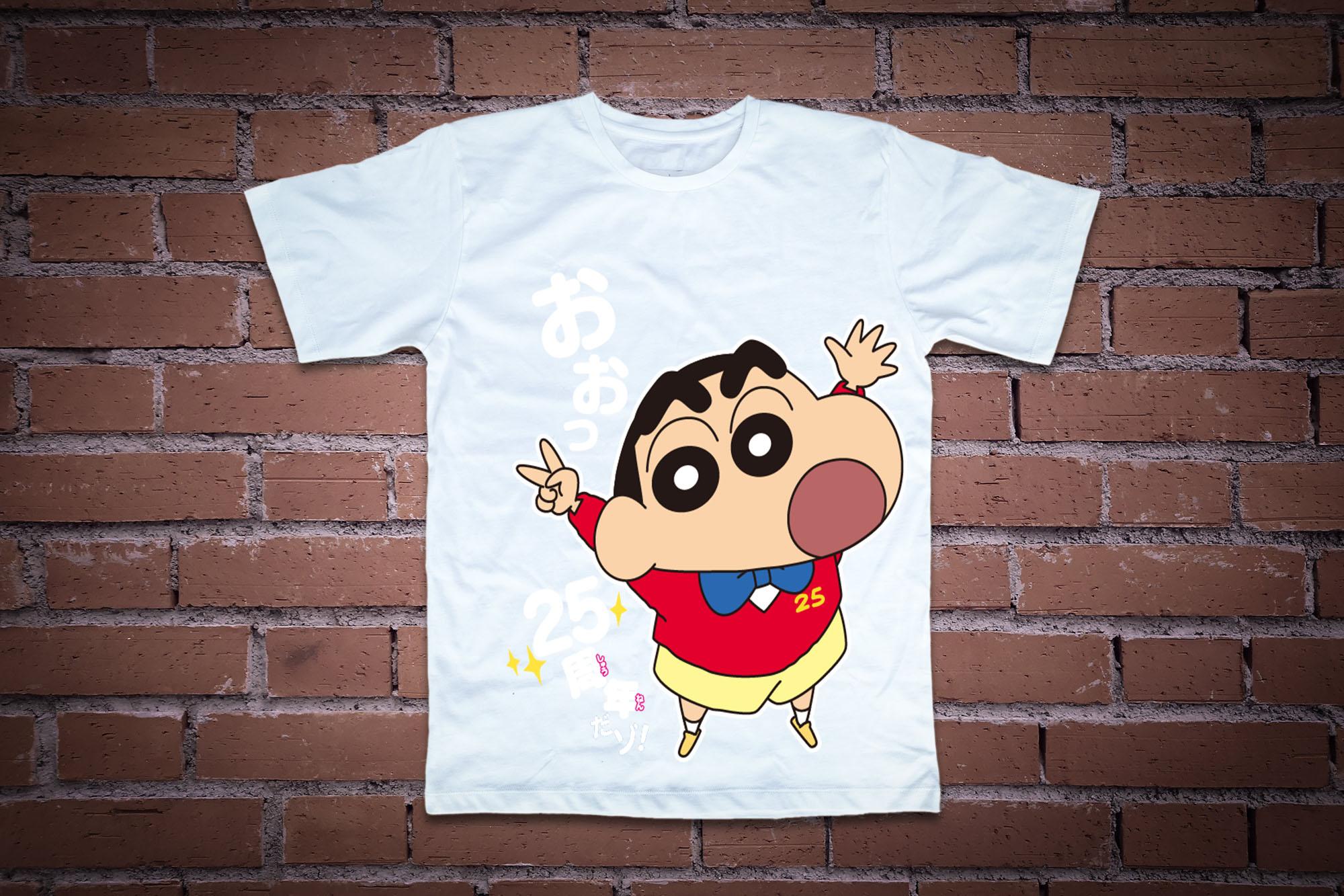 Áo thun in hình shin cartoon chỉn chu