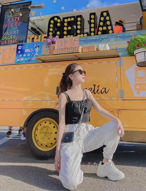 Quần Jogger Nữ Bo Gấu Chất Đũi Cá Tính