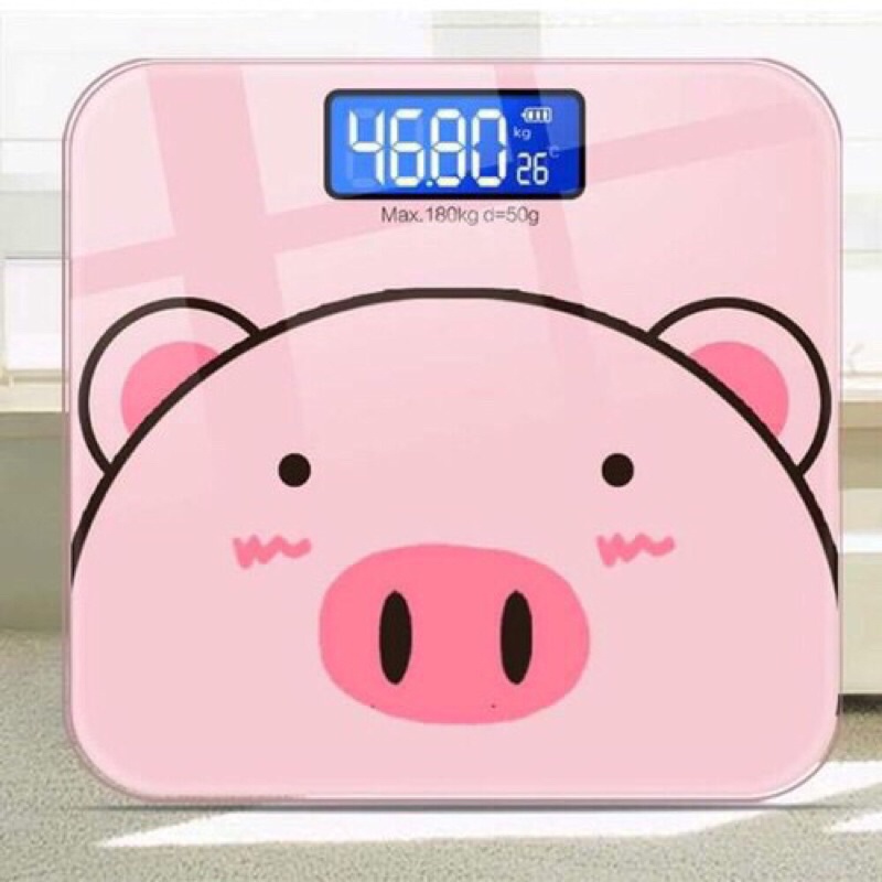 Cân điện tử - cân sức khỏe gia đình - cân điện tử dùng pin - bền tốt, độ chính xác cao -cân điện tử hình con lợn dễ thương.