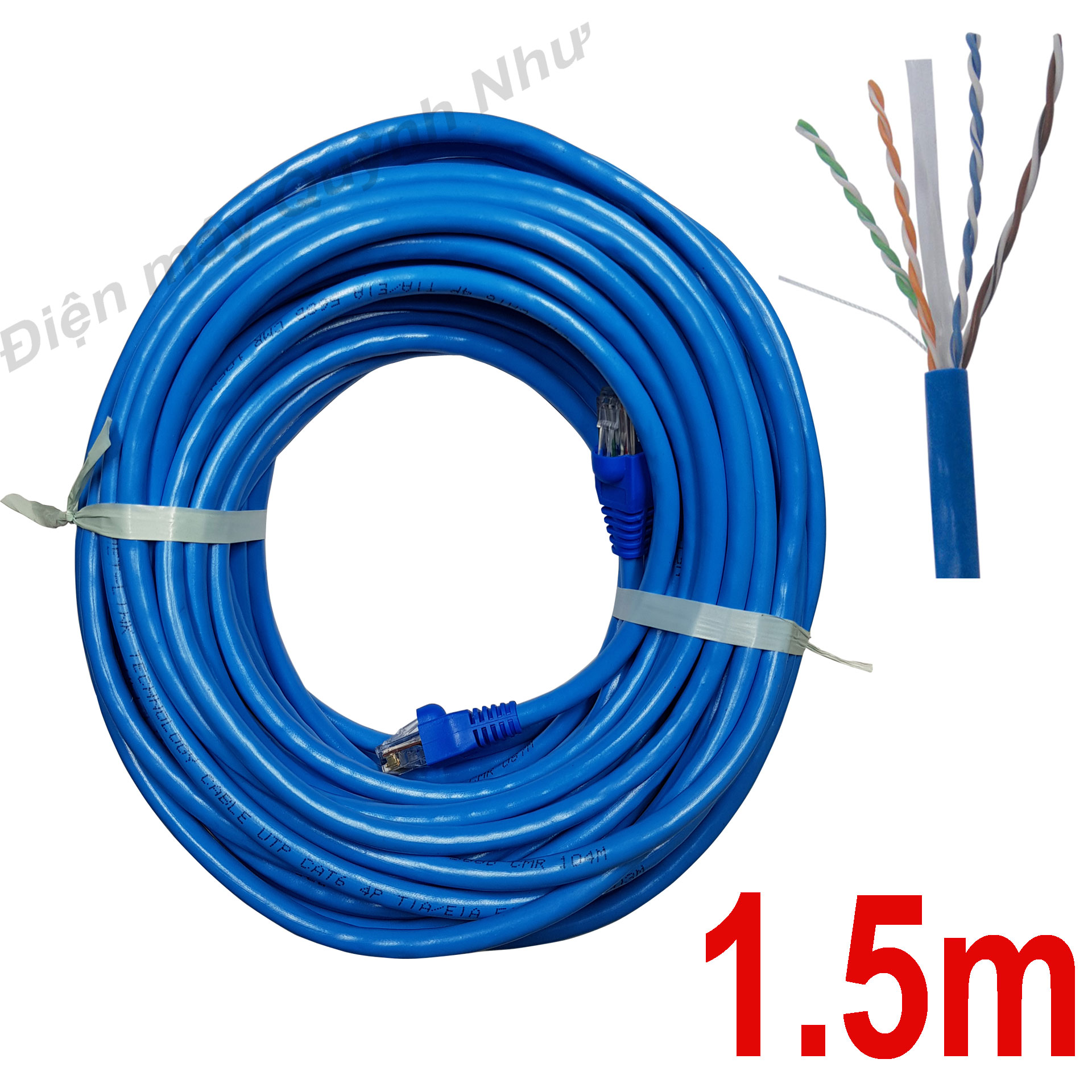 [HCM]1.5m Dây mạng (cáp lan) CAT6 bấm sẵn 2 đầu