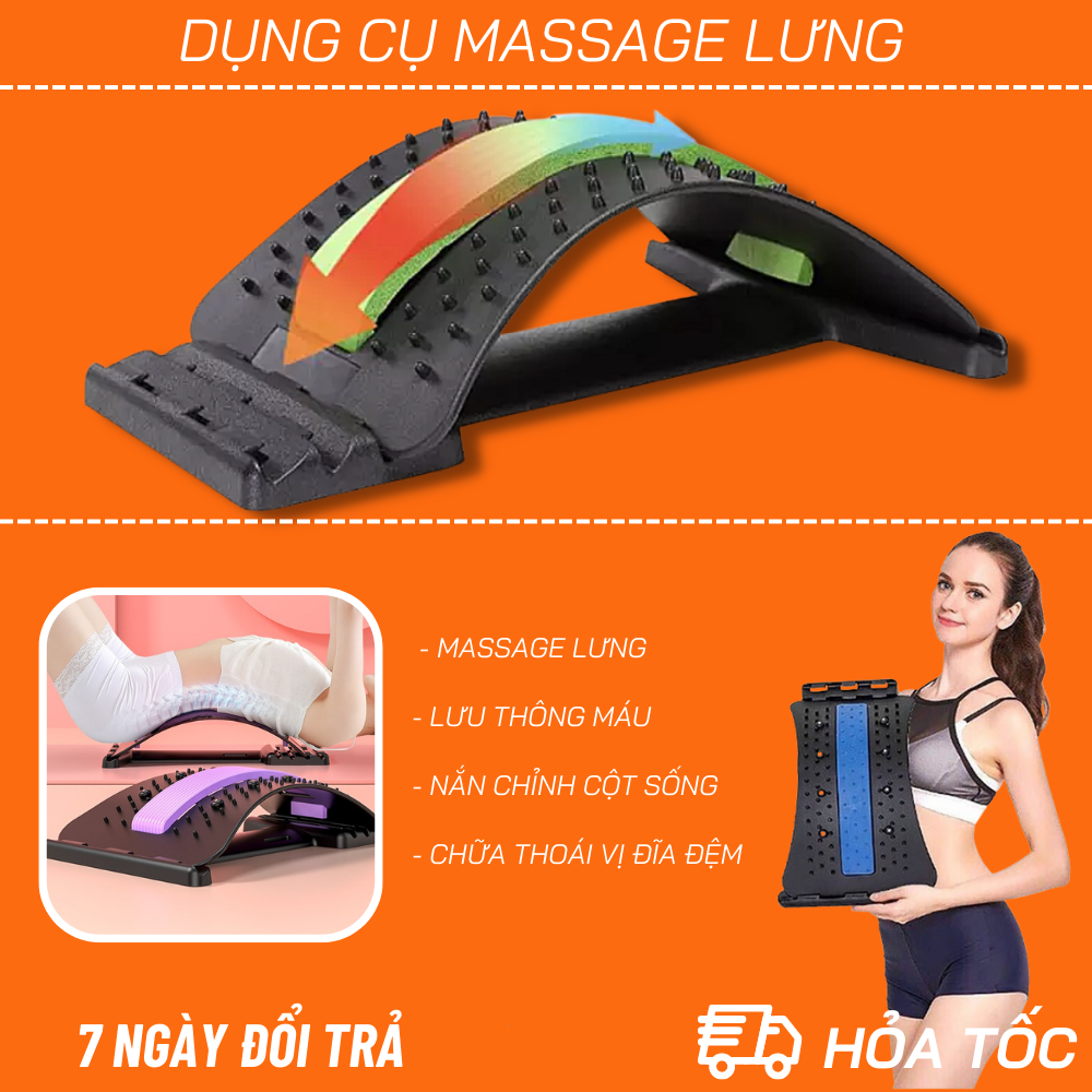 Khung Nắn Chỉnh Cột Sống Và Massage Hỗ Trợ Tập Lưng, Giảm Thoái Hóa Đốt Sống Lưng, Đốt Sống Cổ Và Thoát Vị Đĩa Đệm, Dụng Cụ Chăm Sóc Khỏe Thiết Kế Mới