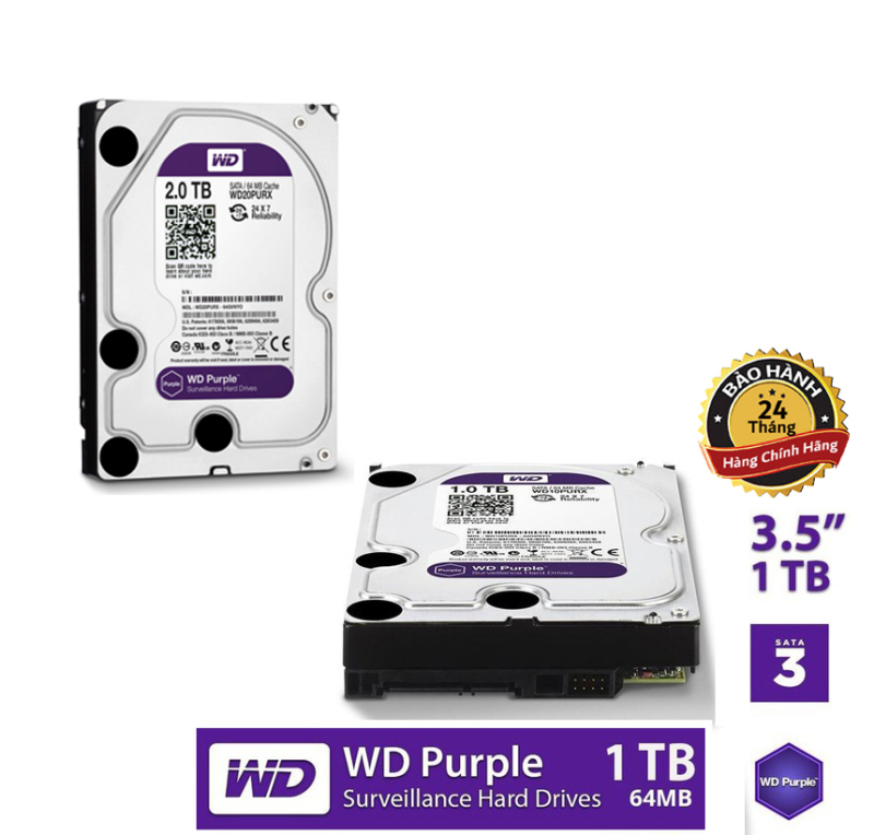 Bảng giá Ổ cứng camera WD Purple 2TB WD20PURX - Hàng chính hãng - BH 2 năm - 1 đổi 1 Phong Vũ