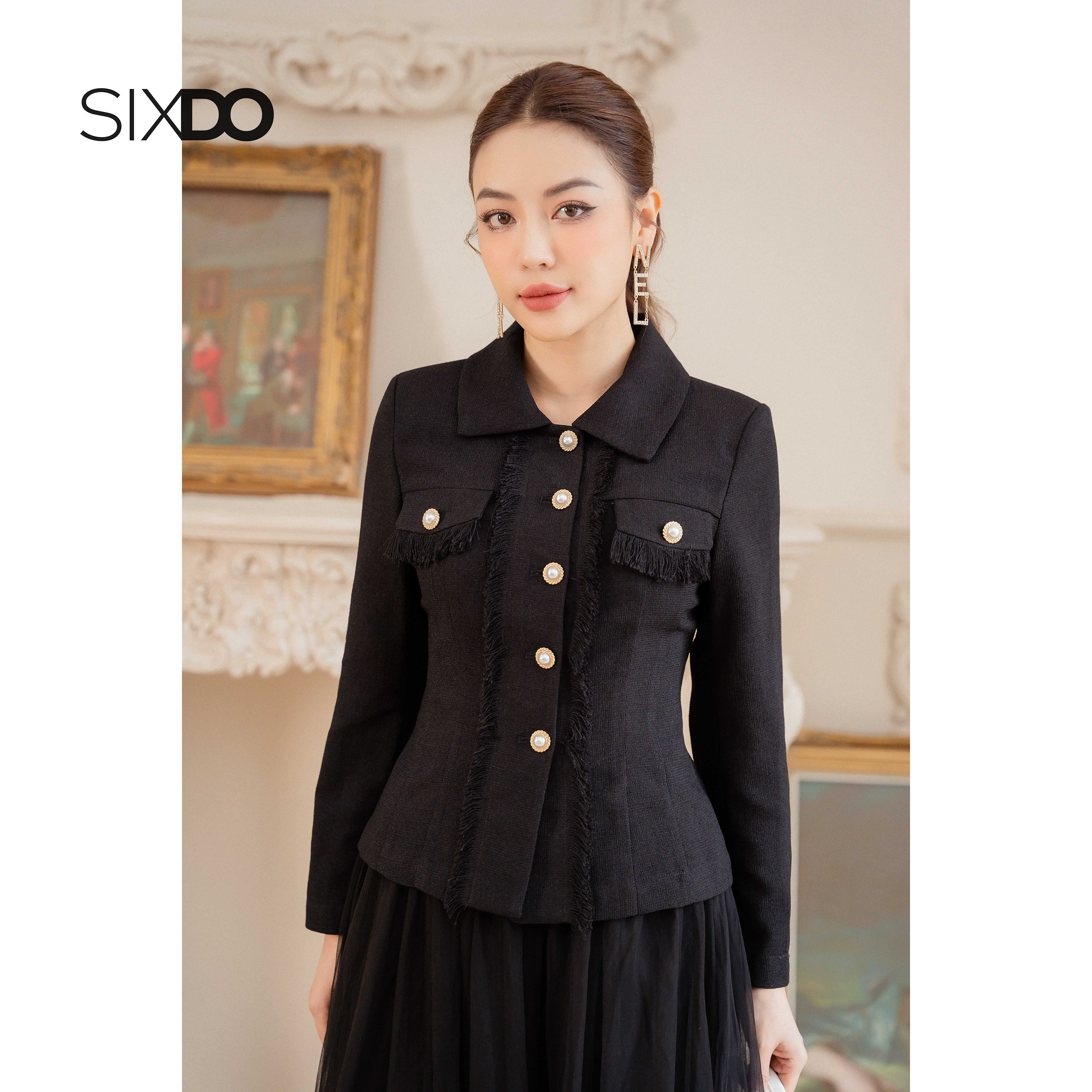 Áo vest dạ tweed sixdo
