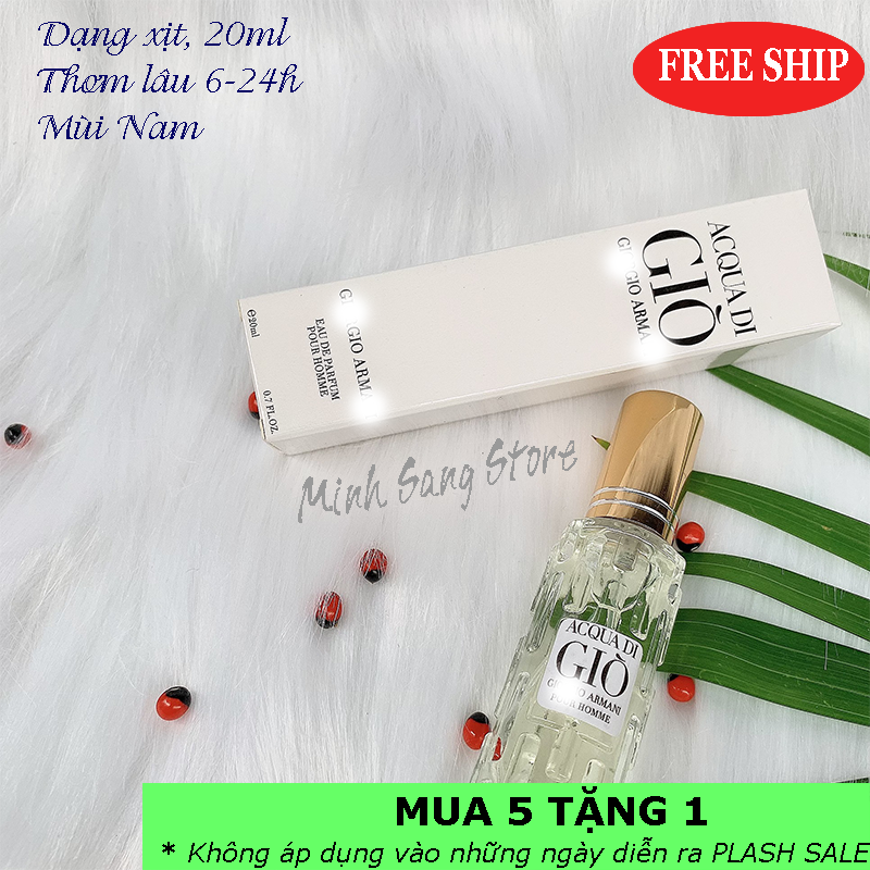 [HCM]COMBO 3 NƯỚC HOA NAM AQUA GIÒ TRẮNG CHIẾT PHÁP 20ML