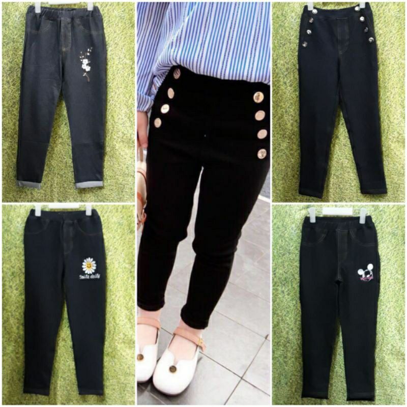 Quần dài giả jeans hàng đẹp cho bé gái size đại 23-45kg